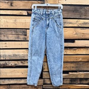 Vintage 80’s Zena Made In The USA Bareback Acid Wash Tapered Leg Jeans 26X29